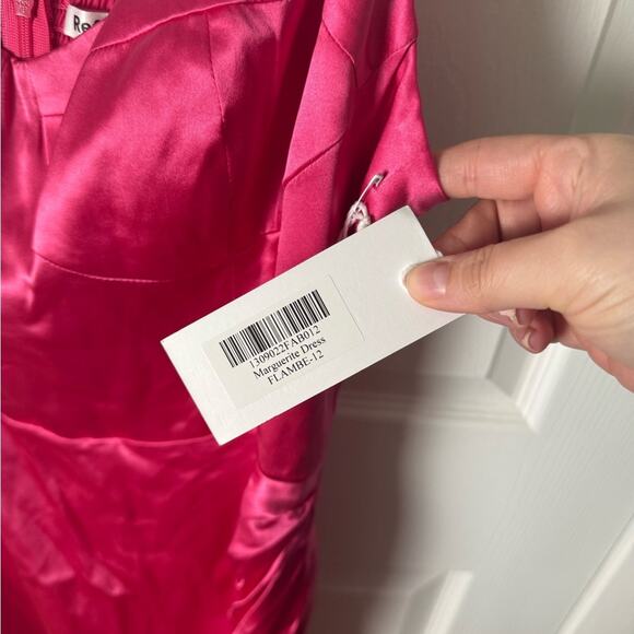 Reformation Marguerite Silk Dress Pink Flambe 12 - Picture 13 of 13